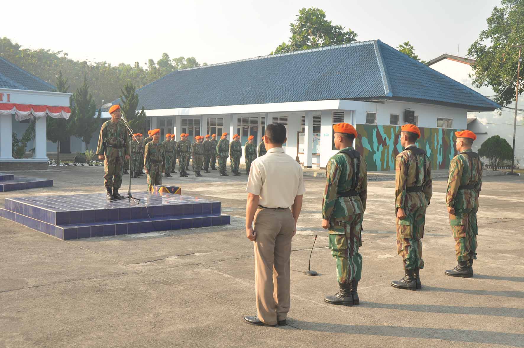 Upacara Bendera Bulanan Korpaskhas Kopasgat Komando Pasukan Gerak Cepat