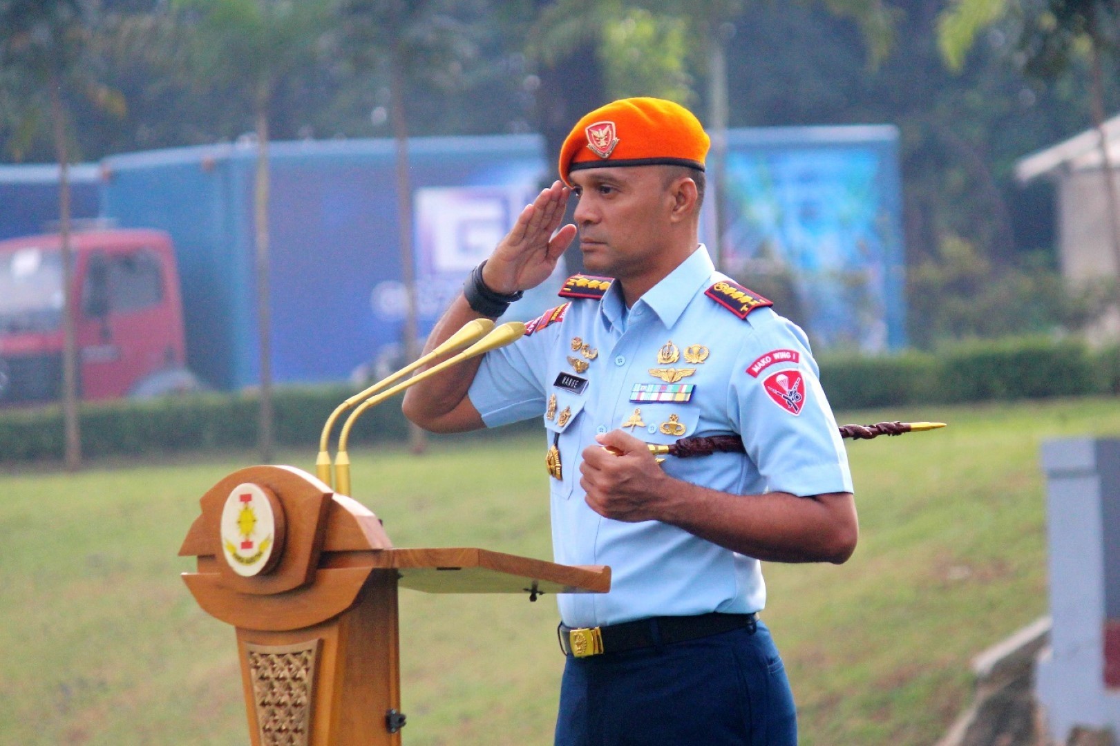 Prajurit Batalyon Komando 461 Wingko I Kopasgat Ikuti Upacara Hari Kebangkitan Nasional