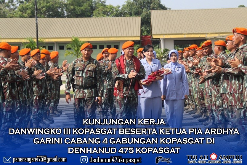 Denhanud 475 Kopasgat Sambut Kunjungan Kerja Komandan Wing Komando III Kopasgat