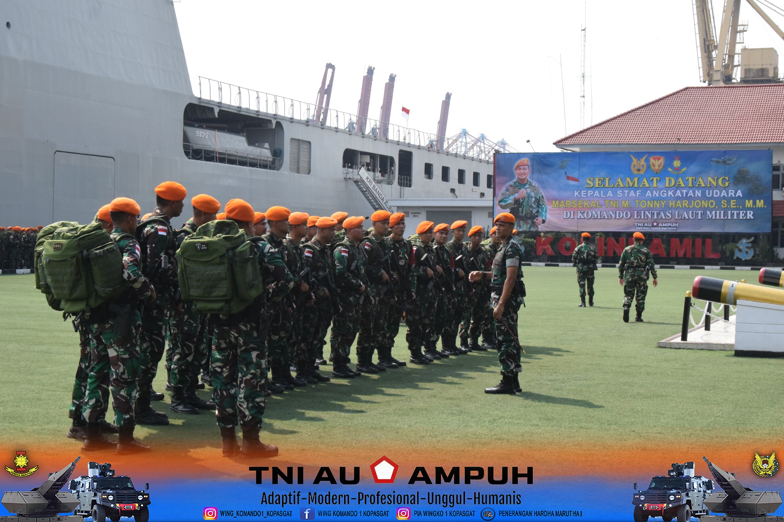 Komandan Wing Komando I Kopasgat Ikuti Upacara Penyambutan Purna Tugas Satgas Kopasgat Pamtas RI-PNG 2024/2025