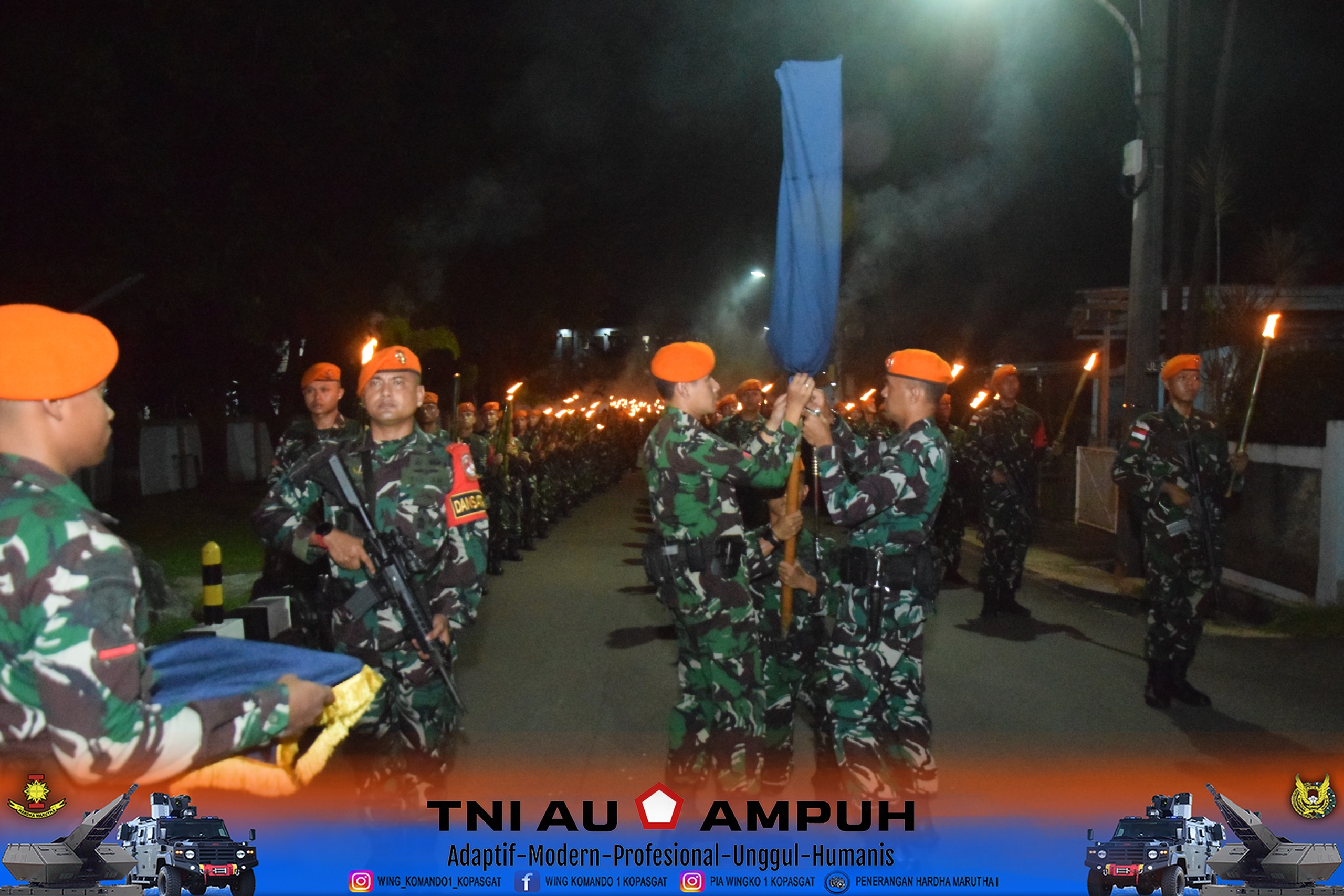 Wing Komando I Kopasgat Gelar Tradisi Penyambutan Purna Tugas Satgas Kopasgat Pamtas RI- PNG 2024/2025