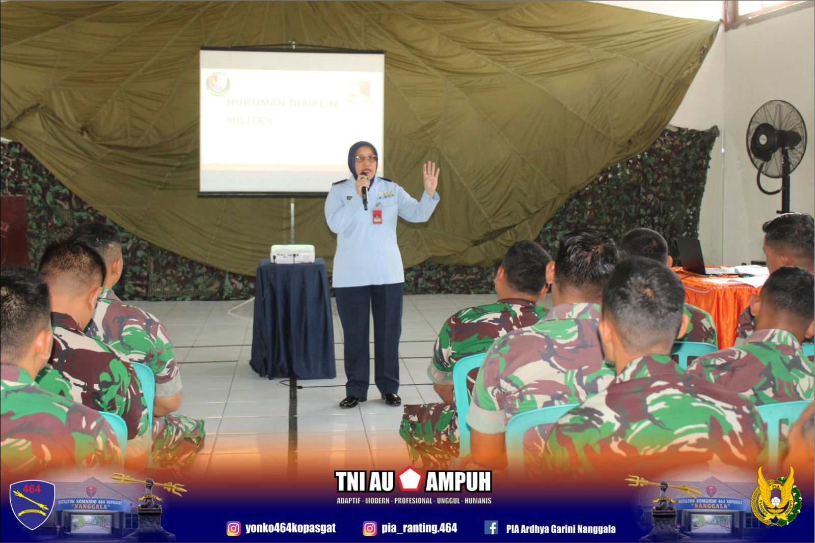 Pentingnya Kesadaran Hukum Bagi Prajurit, Yonko 464 Kopasgat Gelar Ceramah Hukum