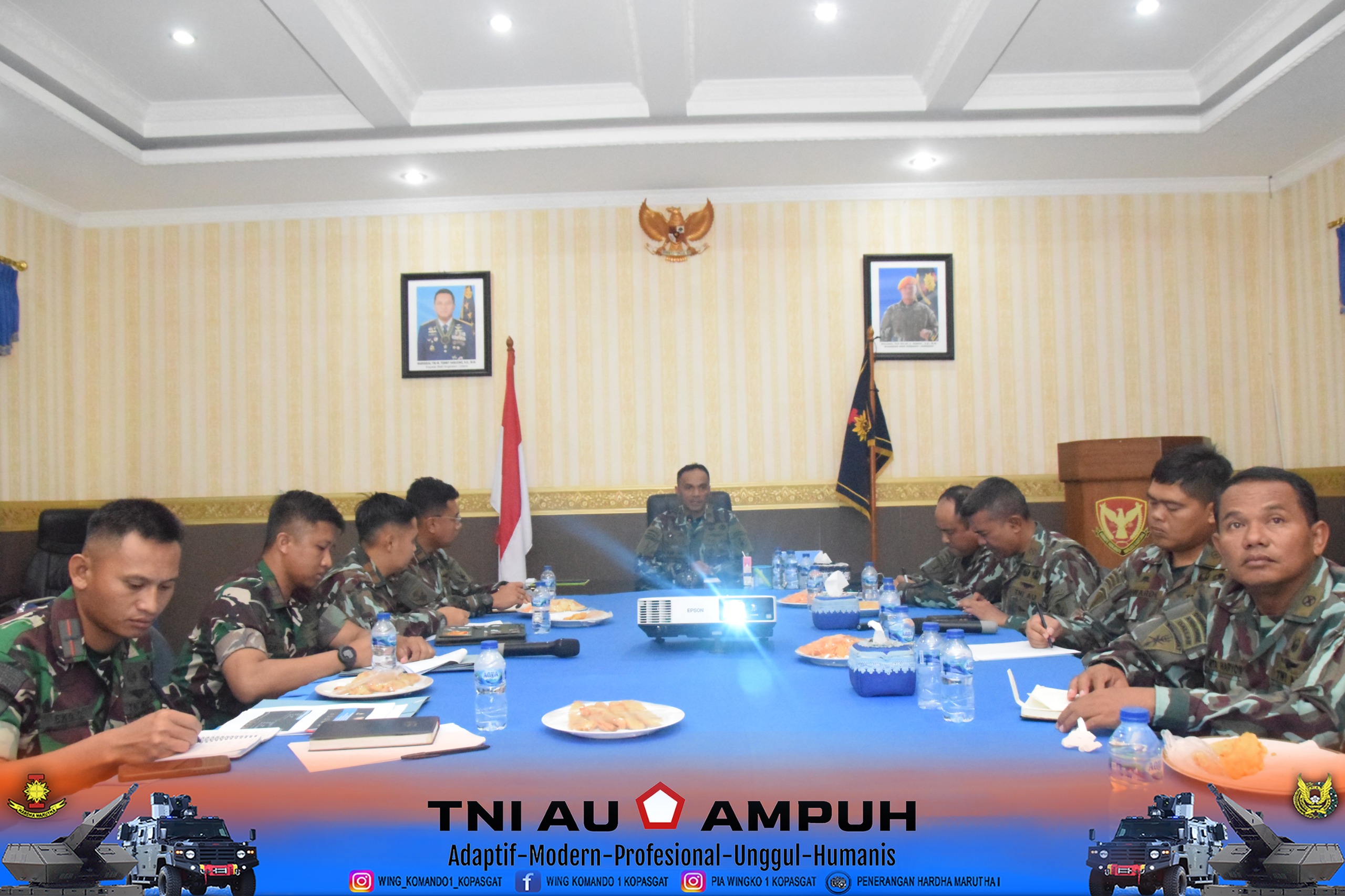 Komandan Wing Komando I Kopasgat Terima Paparan Latihan Satuan Dari Komandan Satuan Jajaran Wingko I Kopasgat
