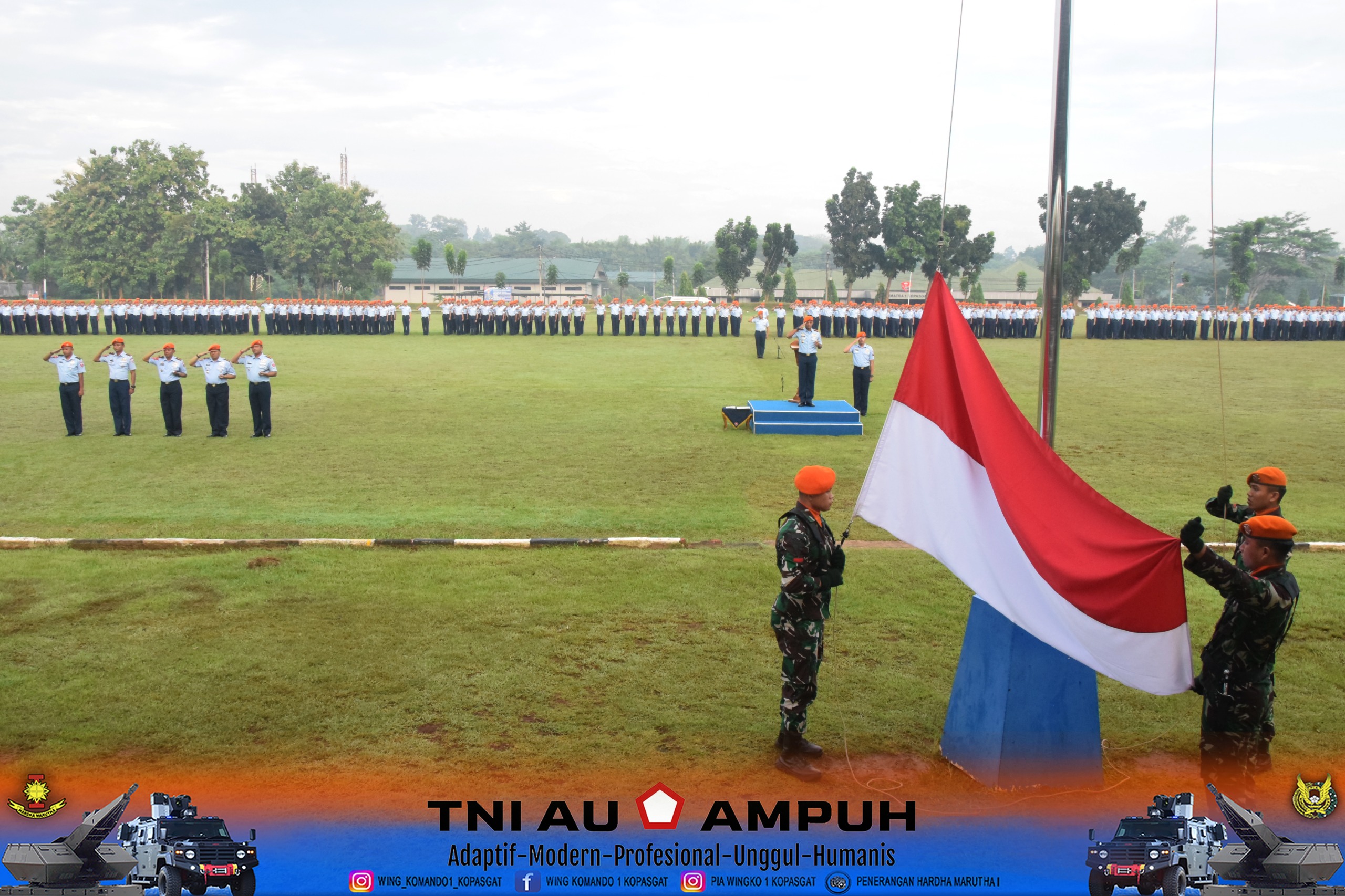 Komandan Wing Komando I Kopasgat Pimpin Upacara Peringatan Ke-117 Hari Kebangkitan Nasional