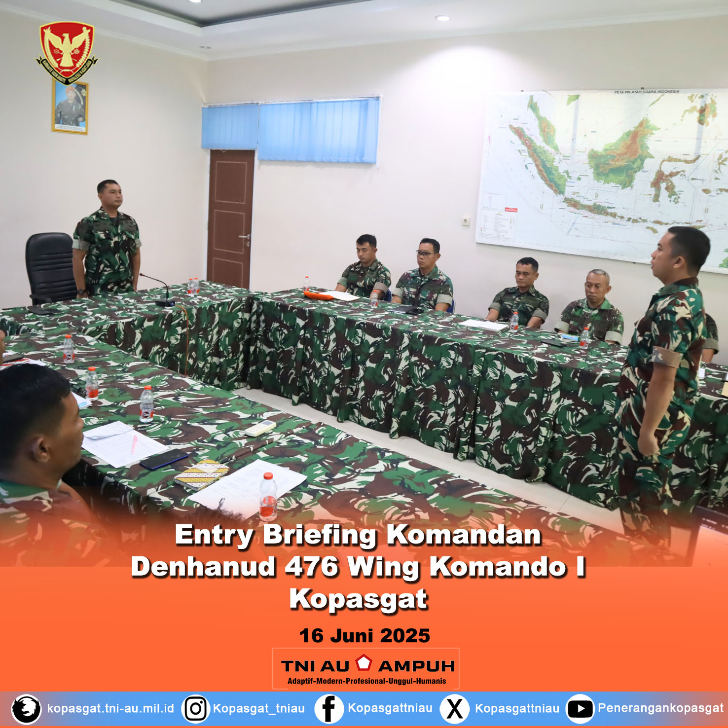 Entry Briefing Komandan Denhanud 476 Wing Komando I Kopasgat