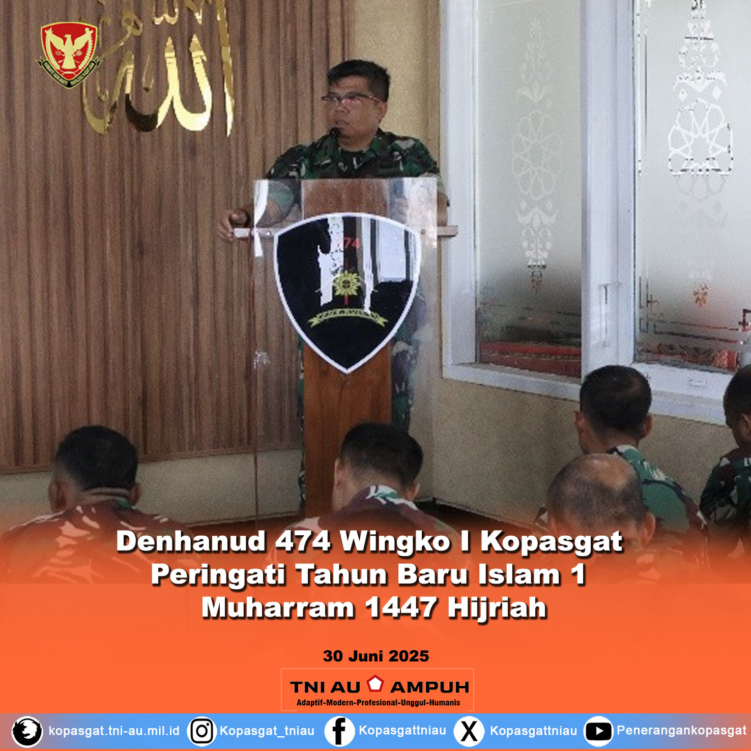 Denhanud 474 Wingko I Kopasgat Peringati Tahun Baru Islam 1 Muharram 1447 Hijriah