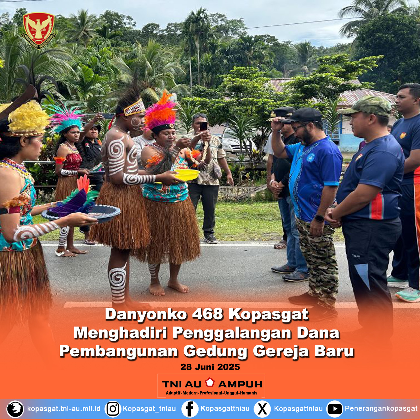 Komandan Batalyon komando 468 Kopasgat Menghadiri Kegiatan  Penggalangan Dana melalui Snap Mor guna Menopang Pembangunan Gedung Gereja Baru di wilayah Biak Numfor
