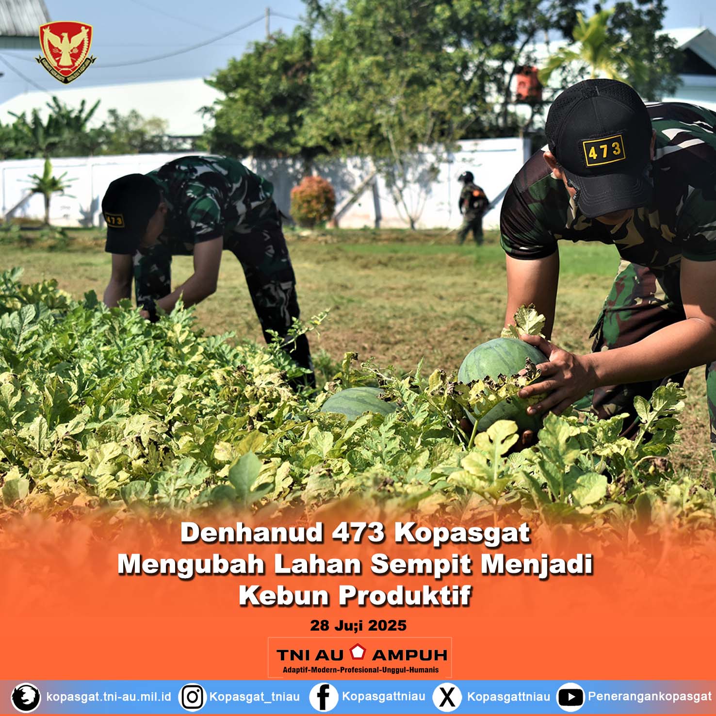Denhanud 473 Kopasgat Mengubah Lahan Sempit Menjadi Kebun Produktif