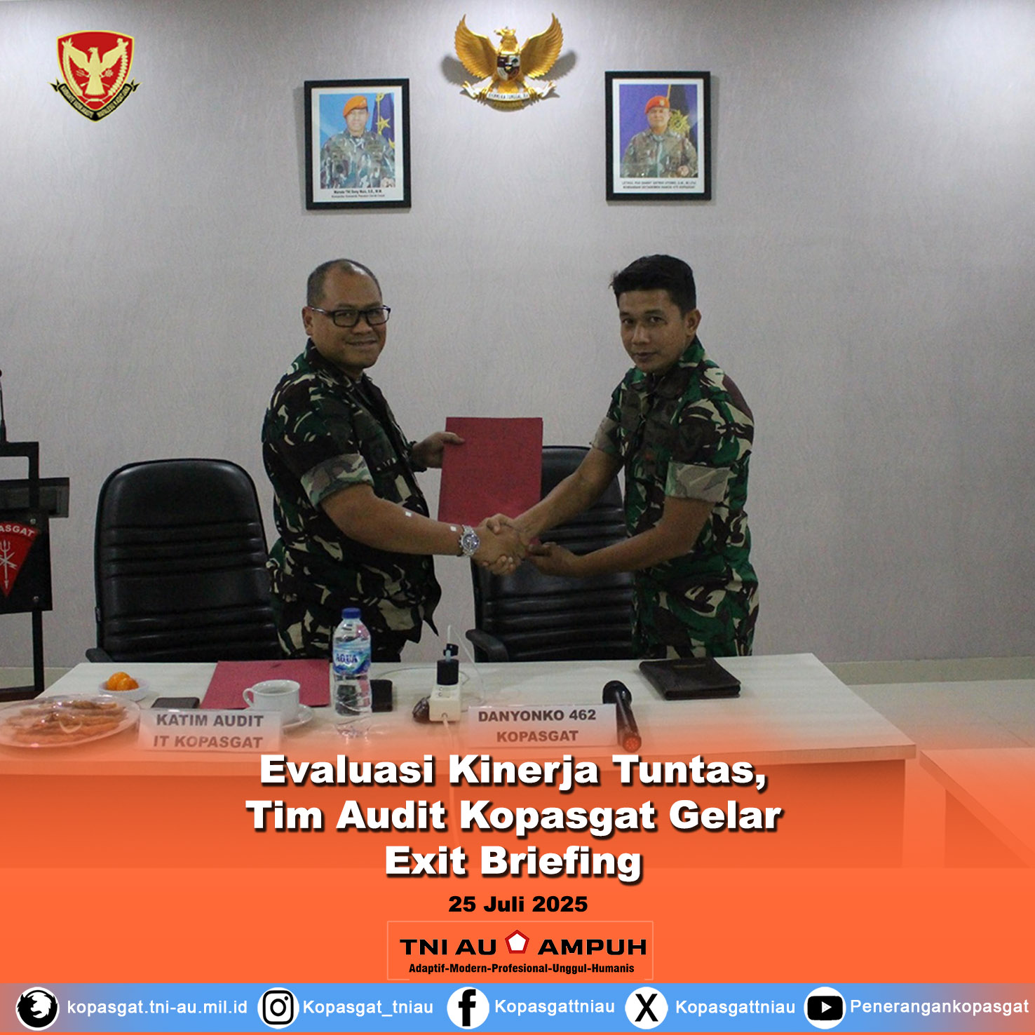 Evaluasi Kinerja Tuntas, Tim Audit Kopasgat Gelar Exit Briefing