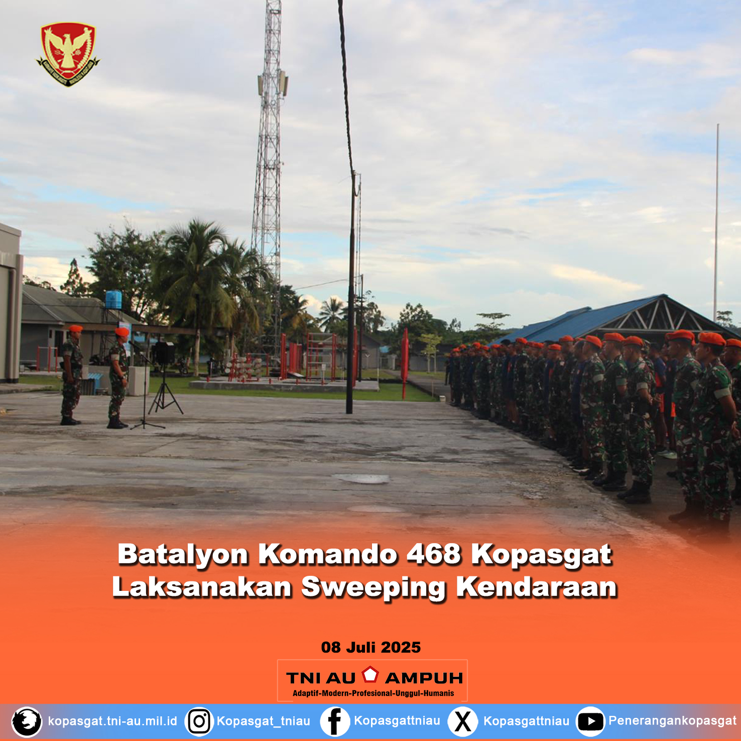 Batalyon Komando 468 Kopasgat Laksanakan Sweeping Kendaraan