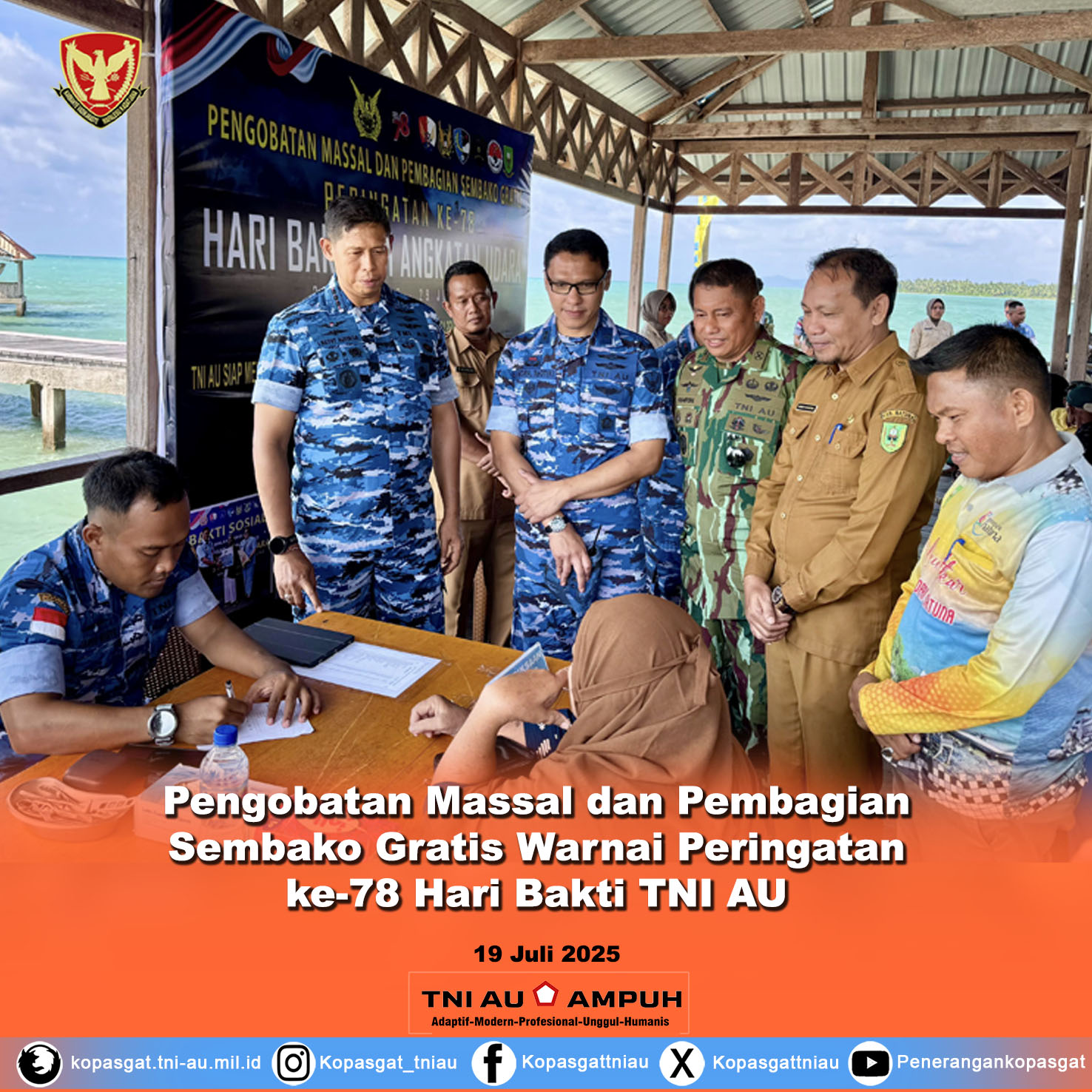 Pengobatan Massal dan Pembagian Sembako Gratis Warnai Peringatan ke-78 Hari Bakti TNI AU di Perbatasan Utara NKRI, Natuna