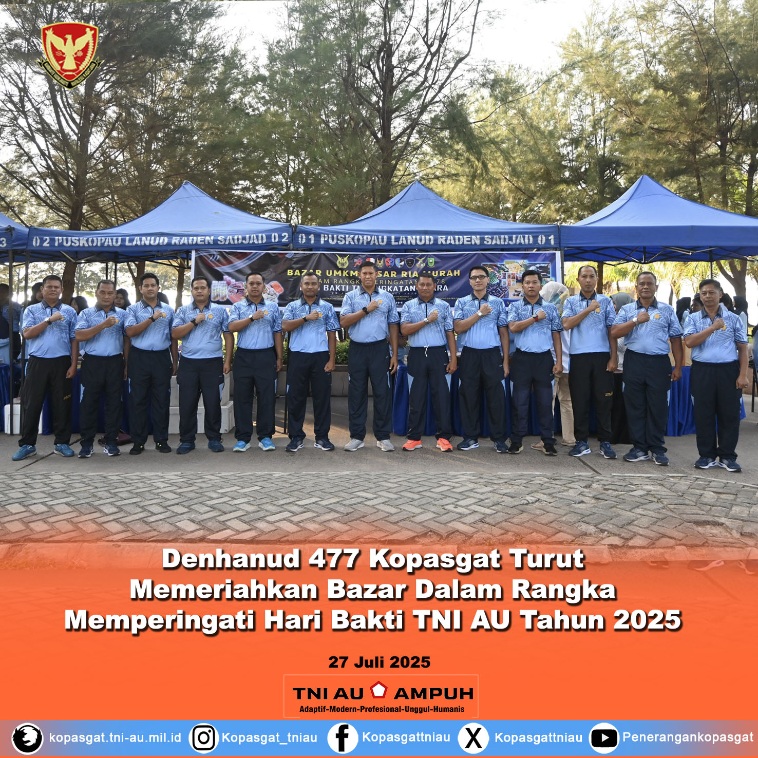 Denhanud 477 Kopasgat Turut Memeriahkan Bazar Dalam Rangka Memperingati Hari Bakti TNI AU Tahun 2025
