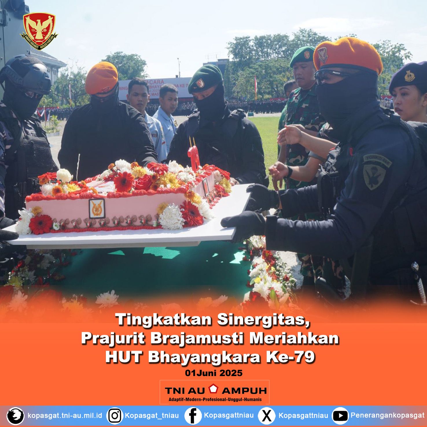 Tingkatkan Sinergitas, Prajurit Brajamusti Meriahkan Hut Bhayangkara Ke-79