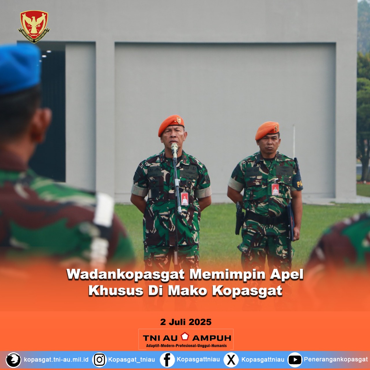 Wadankopasgat Memimpin Apel Khusus Di Mako Kopasgat