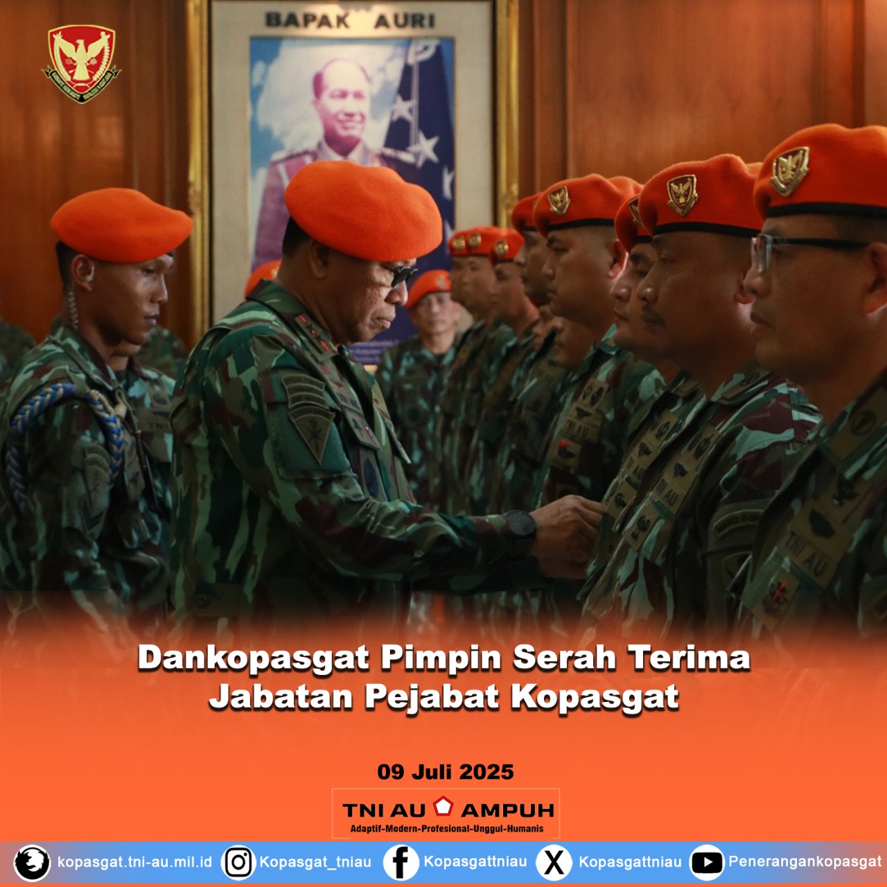 Dankopasgat Pimpin Serah Terima Jabatan Pejabat Kopasgat