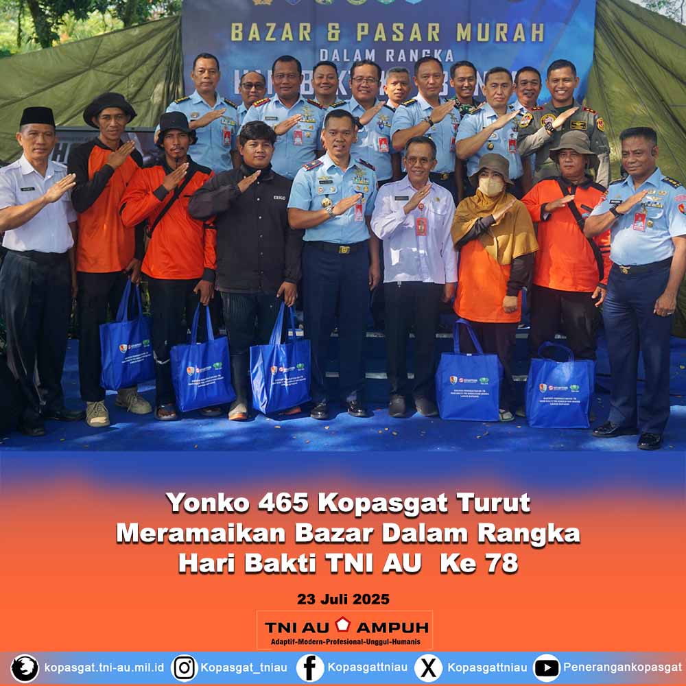 Yonko 465 Kopasgat Turut Meramaikan Bazar Dalam Rangka  Hari Bakti TNI AU Ke 78